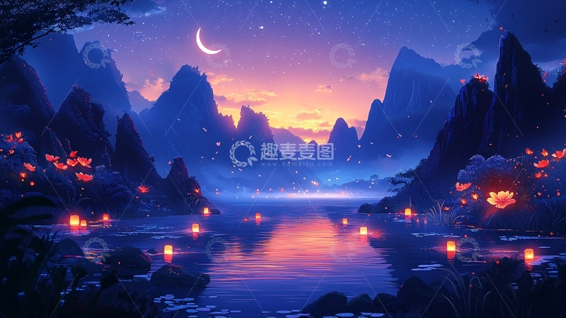 高清大图下载【趣麦麦图】梦幻山水画12