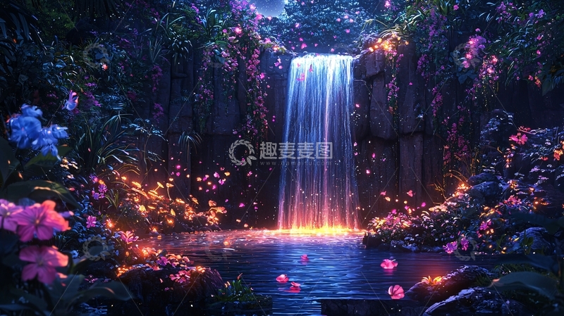 高清大图下载【趣麦麦图】梦幻瀑布