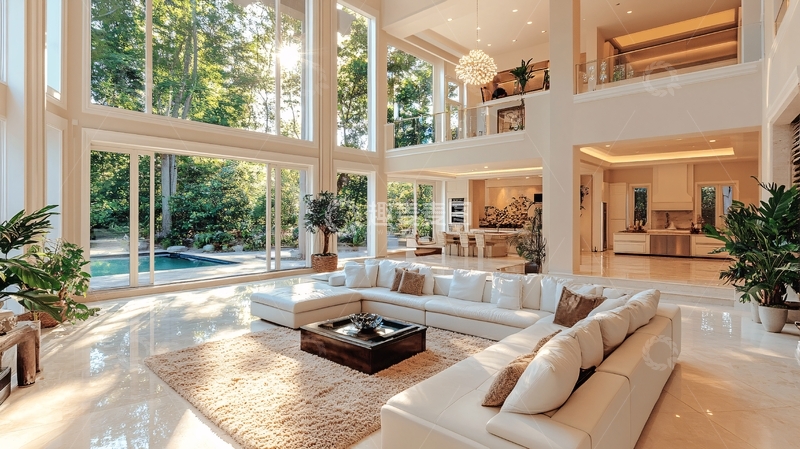 高清大图下载【趣麦麦图】现代简约别墅客厅