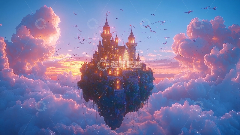 高清大图下载【趣麦麦图】云端城堡