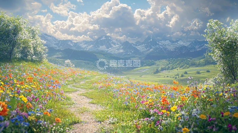高清大图下载【趣麦麦图】春日田园小路