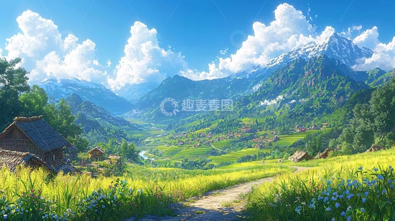 高清大图下载【趣麦麦图】山村田园风光18