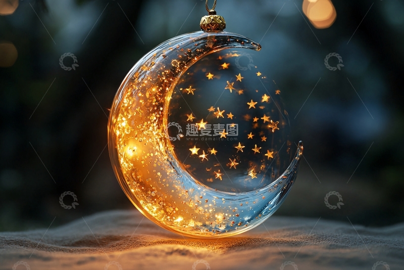 高清大图下载【趣麦麦图】玻璃月亮装饰