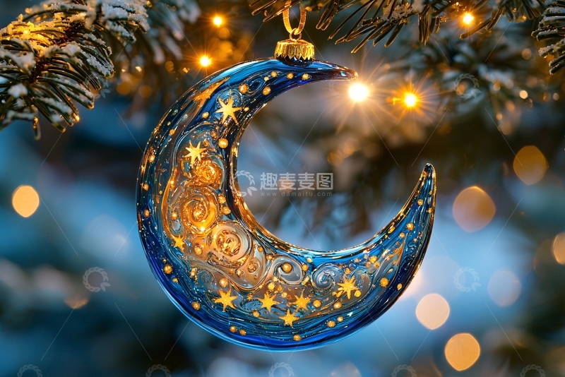 高清大图下载【趣麦麦图】星空月亮吊坠