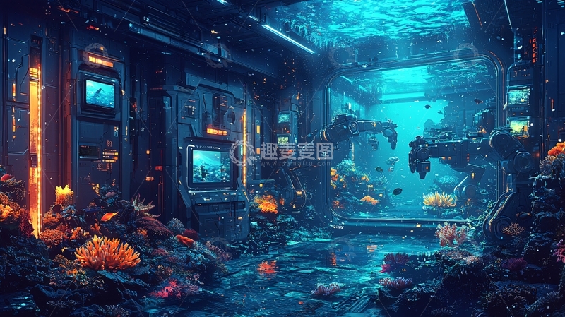 高清大图下载【趣麦麦图】海底实验室