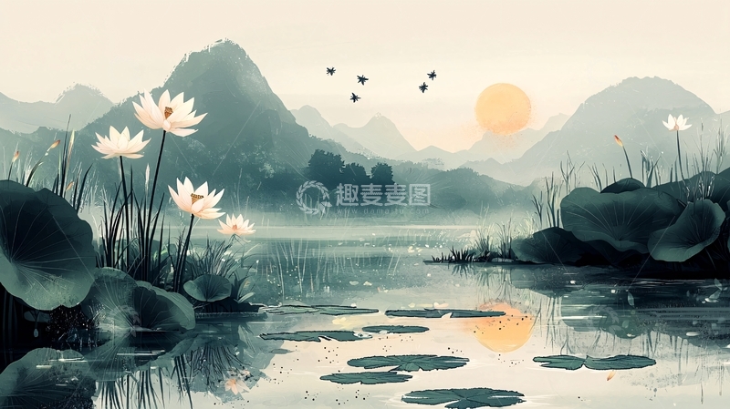 高清大图下载【趣麦麦图】水墨山水画943