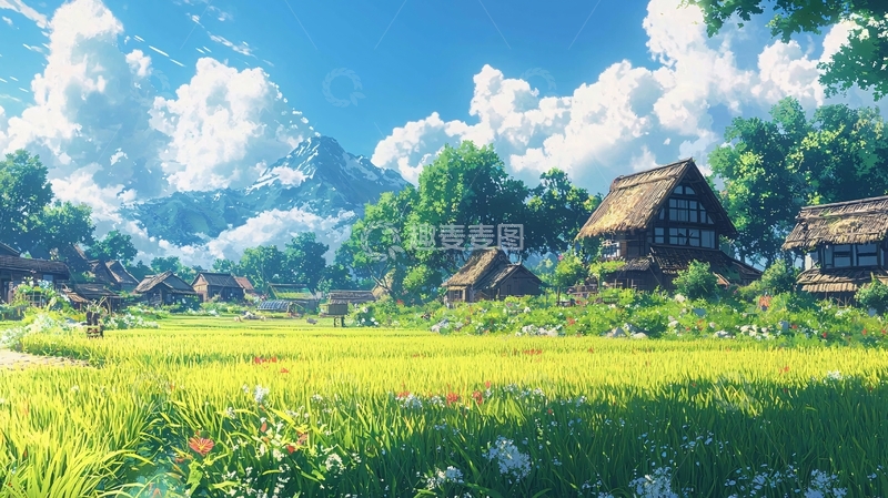 高清大图下载【趣麦麦图】阳光明媚的田园乡村