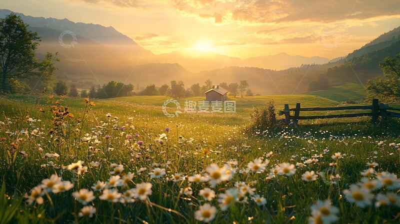 高清大图下载【趣麦麦图】清晨田园牧歌