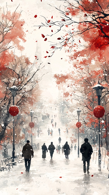 冬季雪景街道