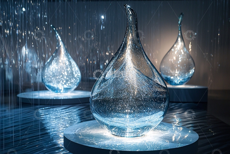 高清大图下载【趣麦麦图】晶莹剔透的水滴雕塑