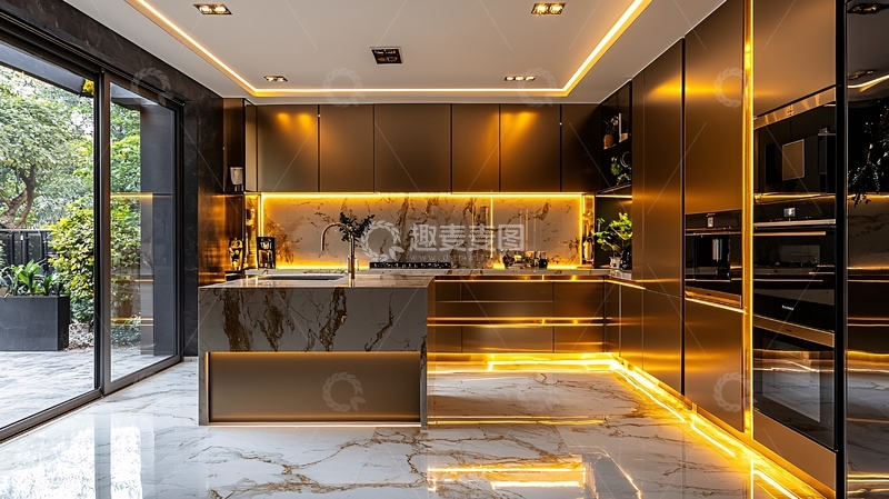 高清大图下载【趣麦麦图】高端大气奢华现代厨房