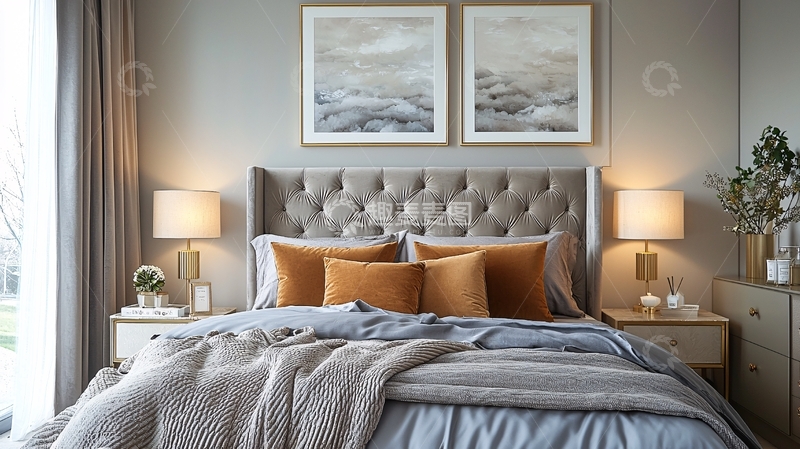 高清大图下载【趣麦麦图】高级灰卧室设计