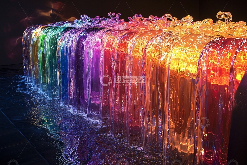 高清大图下载【趣麦麦图】彩色瀑布