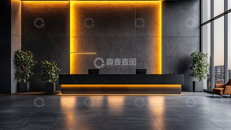 高清大图下载【趣麦麦图】现代风格酒店前台设计