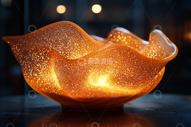 高清大图下载【趣麦麦图】光影流动的玻璃碗