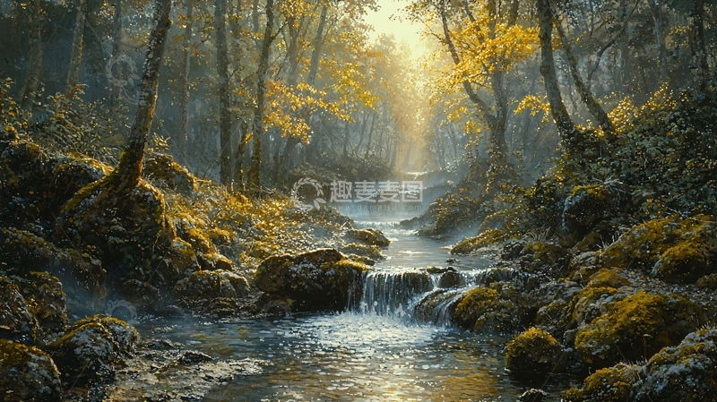 高清大图下载【趣麦麦图】森林小溪