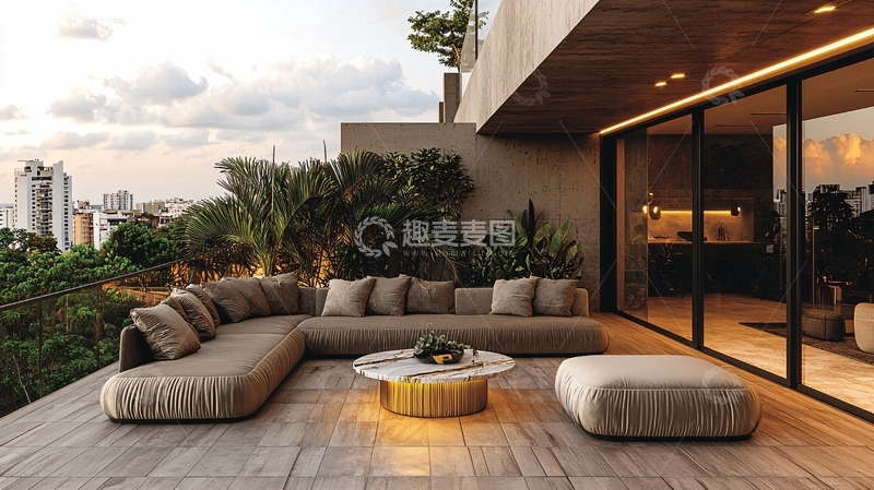 高清大图下载【趣麦麦图】现代简约户外阳台景观