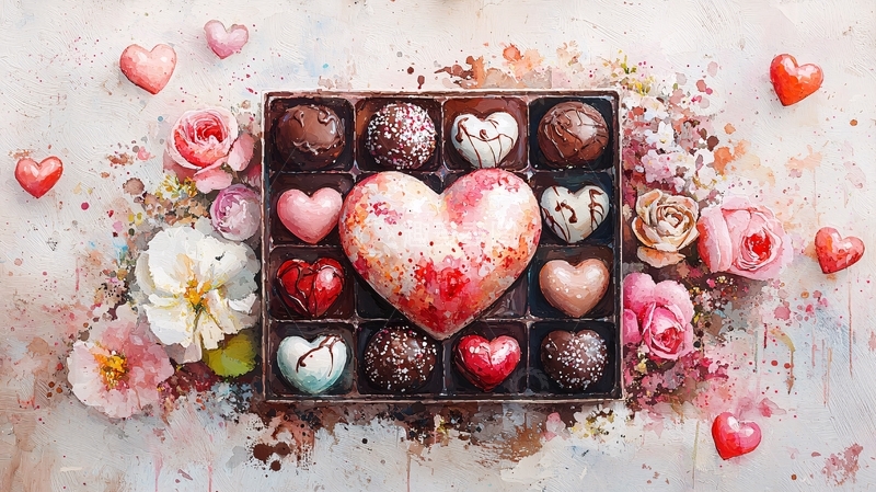 高清大图下载【趣麦麦图】爱心巧克力礼盒