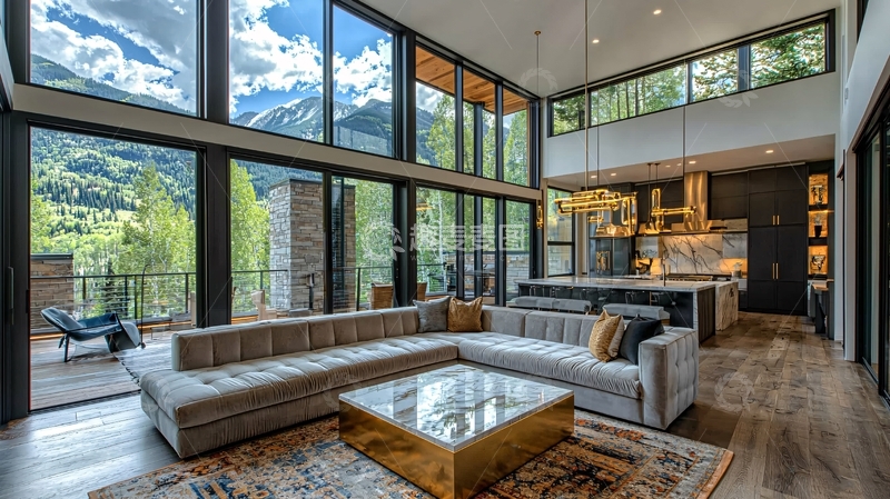 高清大图下载【趣麦麦图】现代简约高层住宅客厅