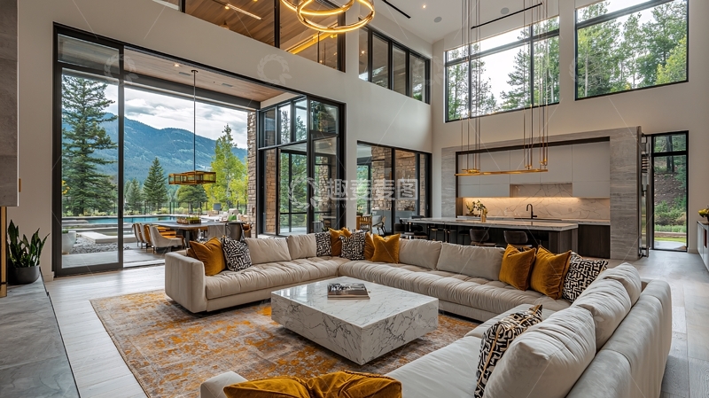 高清大图下载【趣麦麦图】现代简约大宅客厅