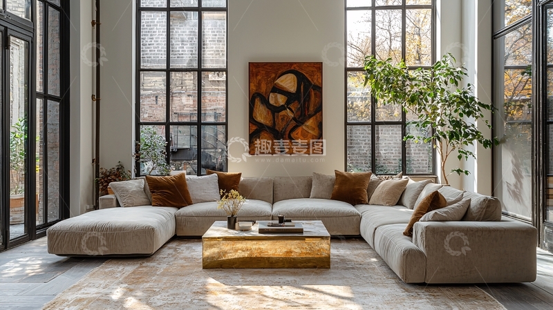 高清大图下载【趣麦麦图】现代简约大客厅家居