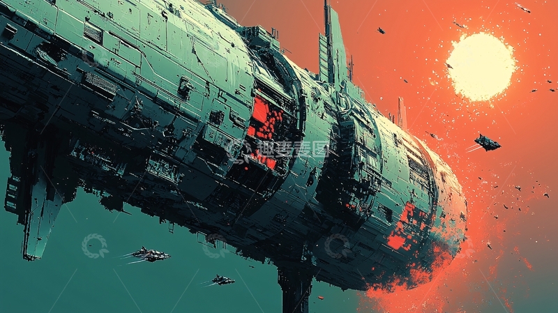 高清大图下载【趣麦麦图】太空战舰