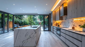 现代简约风格厨房大理石岛台