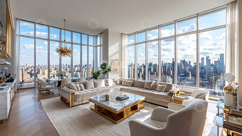 高清大图下载【趣麦麦图】现代奢华公寓客厅