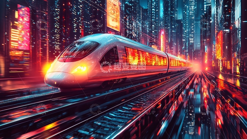 高清大图下载【趣麦麦图】未来都市列车