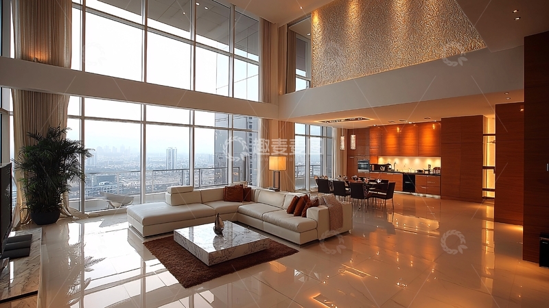 高清大图下载【趣麦麦图】现代化高层公寓客厅