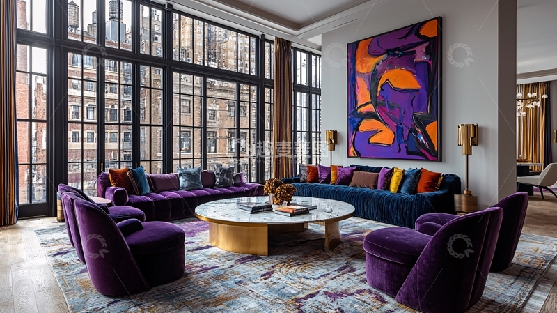 高清大图下载【趣麦麦图】现代豪华公寓客厅