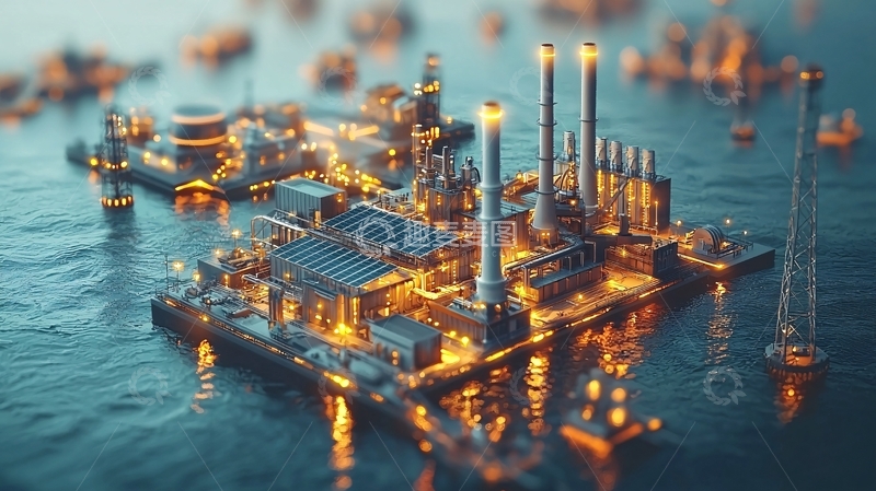 高清大图下载【趣麦麦图】海边工业综合体