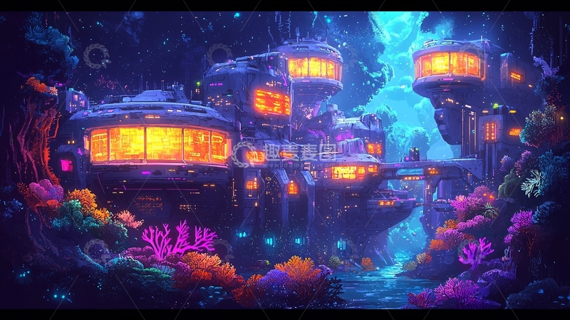 高清大图下载【趣麦麦图】海底城市