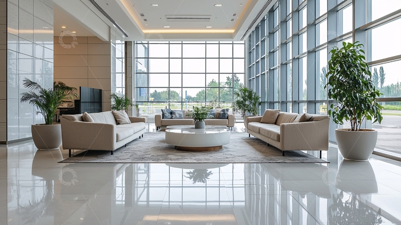 高清大图下载【趣麦麦图】现代化大楼大堂等候区