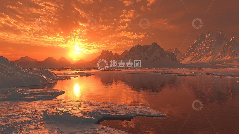 高清大图下载【趣麦麦图】极地日落景色