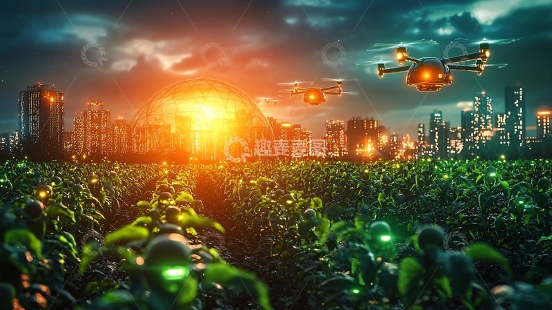 高清大图下载【趣麦麦图】末日废土风格城市与无人机