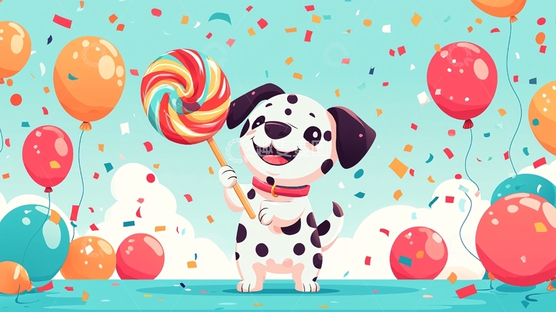 高清大图下载【趣麦麦图】卡通斑点狗