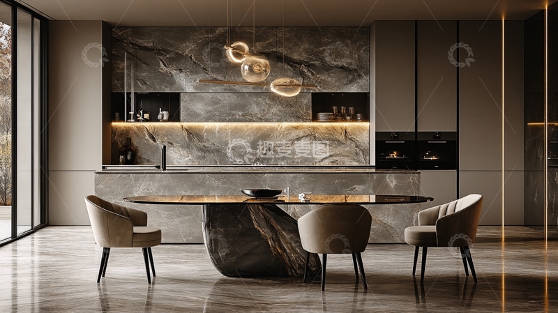高清大图下载【趣麦麦图】现代轻奢餐厅设计