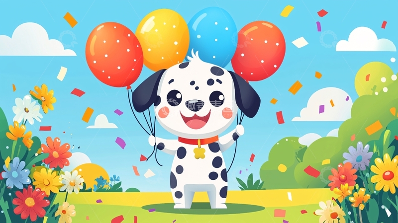 高清大图下载【趣麦麦图】卡通小狗