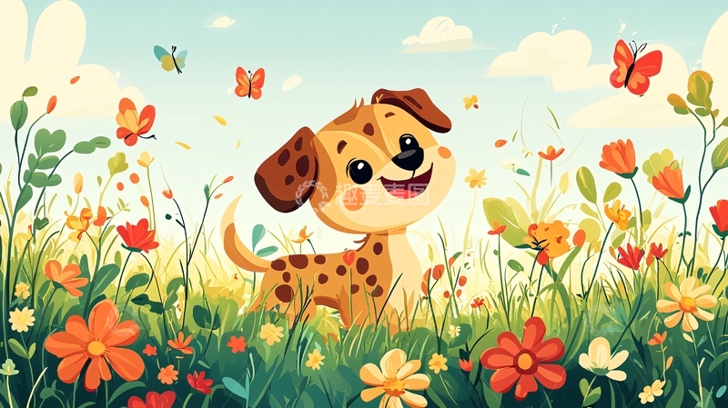 高清大图下载【趣麦麦图】卡通小狗