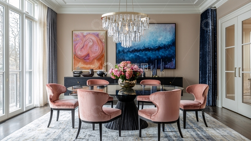 高清大图下载【趣麦麦图】现代轻奢餐厅设计