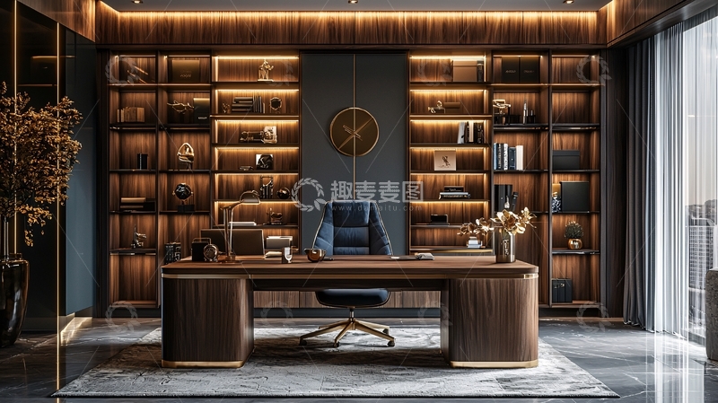高清大图下载【趣麦麦图】高端大气奢华书房