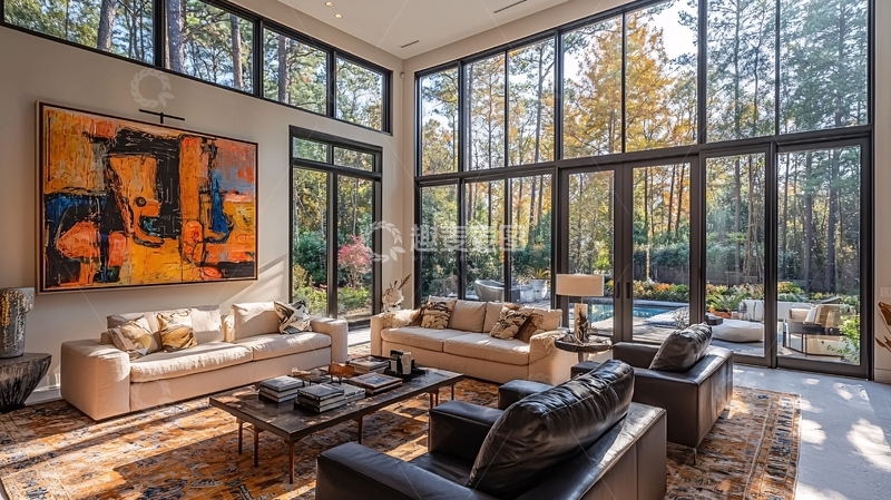 高清大图下载【趣麦麦图】现代简约客厅落地窗