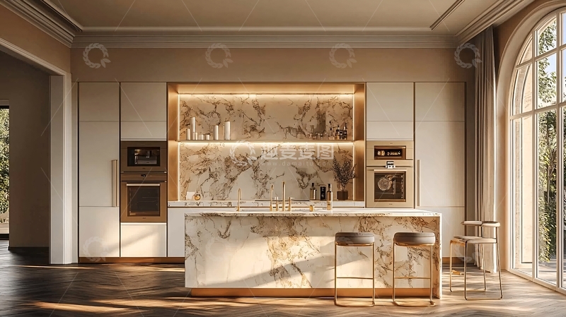 高清大图下载【趣麦麦图】现代轻奢风格厨房设计