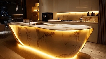 现代简约风格大理石岛台