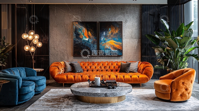 高清大图下载【趣麦麦图】现代轻奢客厅装修