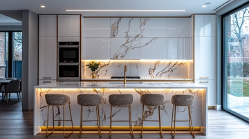 现代化大理石厨房岛台