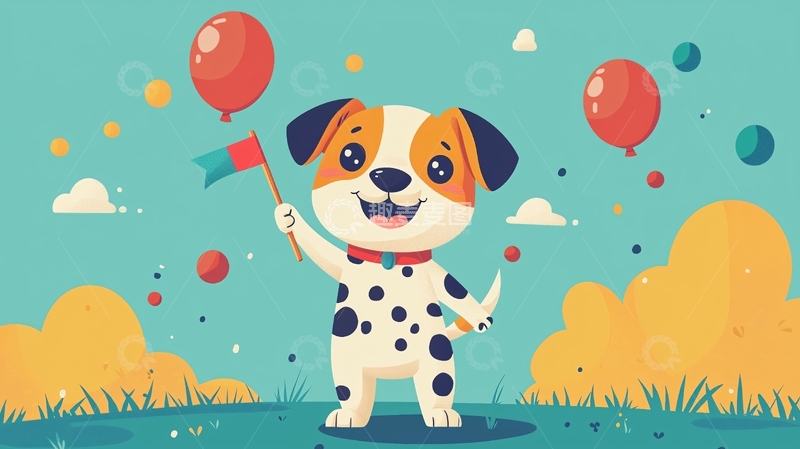 高清大图下载【趣麦麦图】卡通小狗