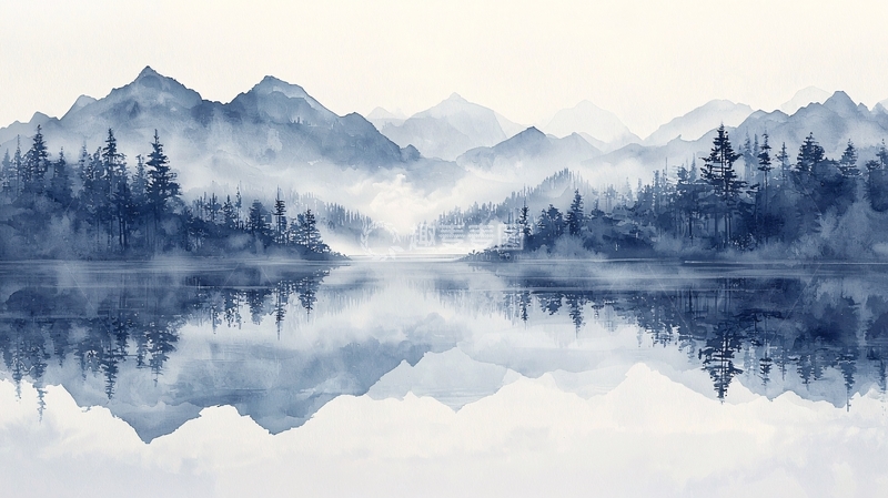 高清大图下载【趣麦麦图】水墨山水画947