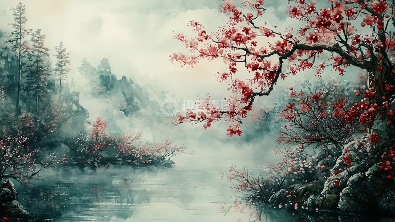 高清大图下载【趣麦麦图】水墨画风景